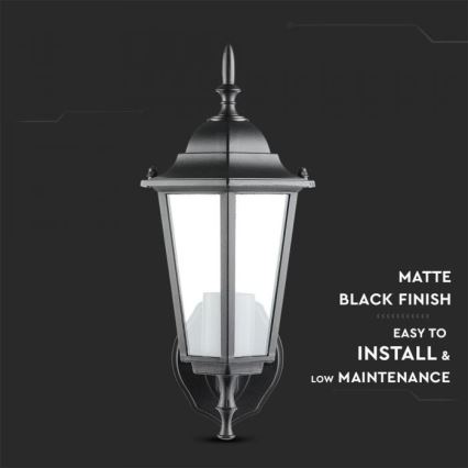 Vägglampa för utomhusbruk 1xE27/40W/230V IP44 svart