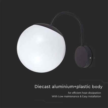 Vägglampa för utomhusbruk 1xE27/60W/230V IP44 svart