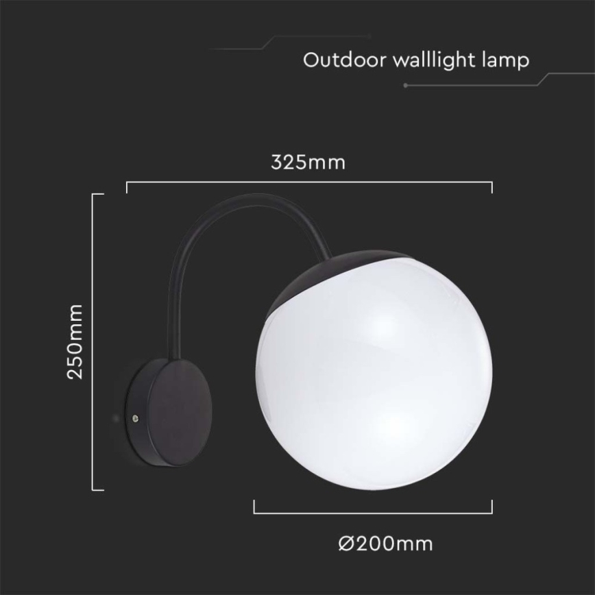 Vägglampa för utomhusbruk 1xE27/60W/230V IP44 svart