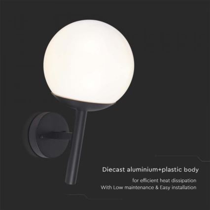 Vägglampa för utomhusbruk 1xE27/60W/230V IP44 svart