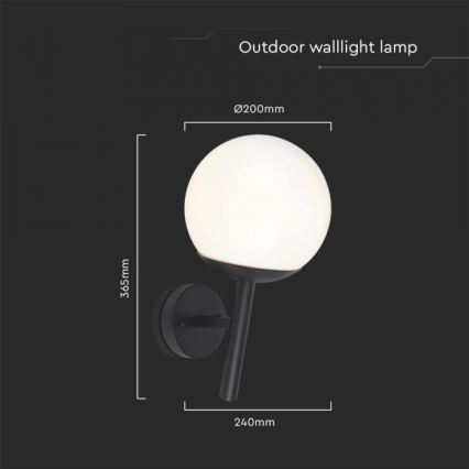Vägglampa för utomhusbruk 1xE27/60W/230V IP44 svart