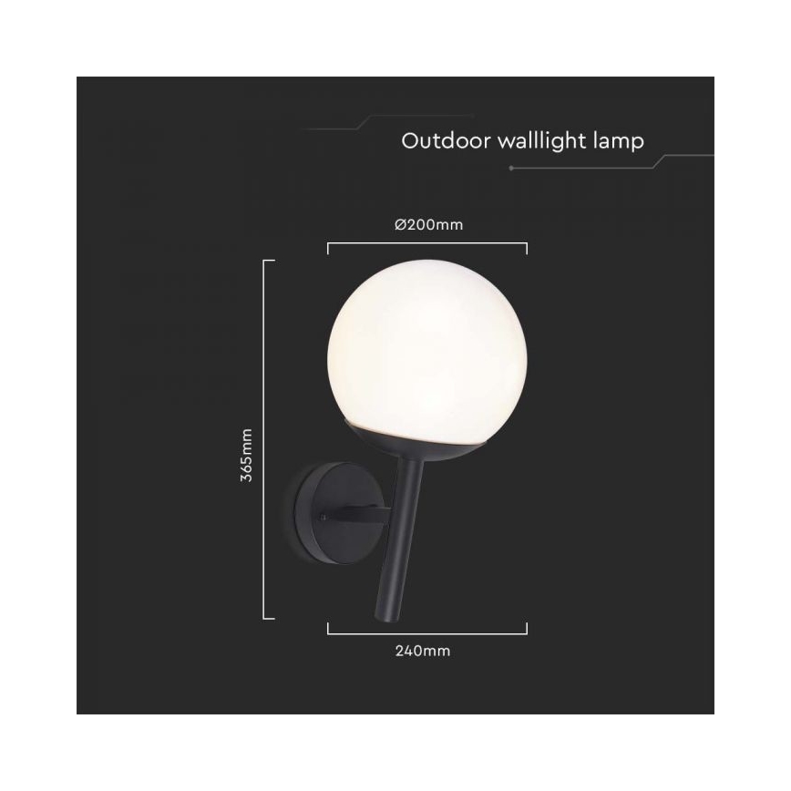 Vägglampa för utomhusbruk 1xE27/60W/230V IP44 svart
