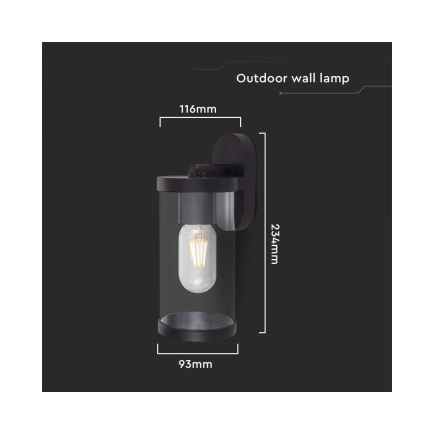 Vägglampa för utomhusbruk 1xE27/60W/230V IP44 svart