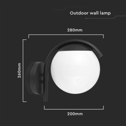 Vägglampa för utomhusbruk 1xE27/60W/230V IP44 svart