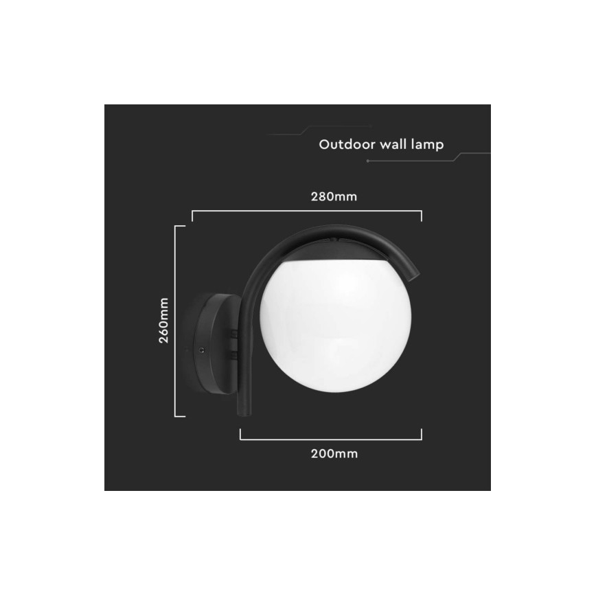 Vägglampa för utomhusbruk 1xE27/60W/230V IP44 svart