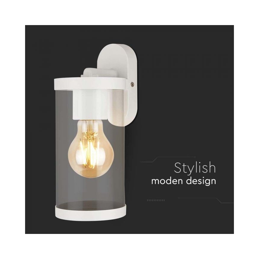 Vägglampa för utomhusbruk 1xE27/60W/230V IP44 vit