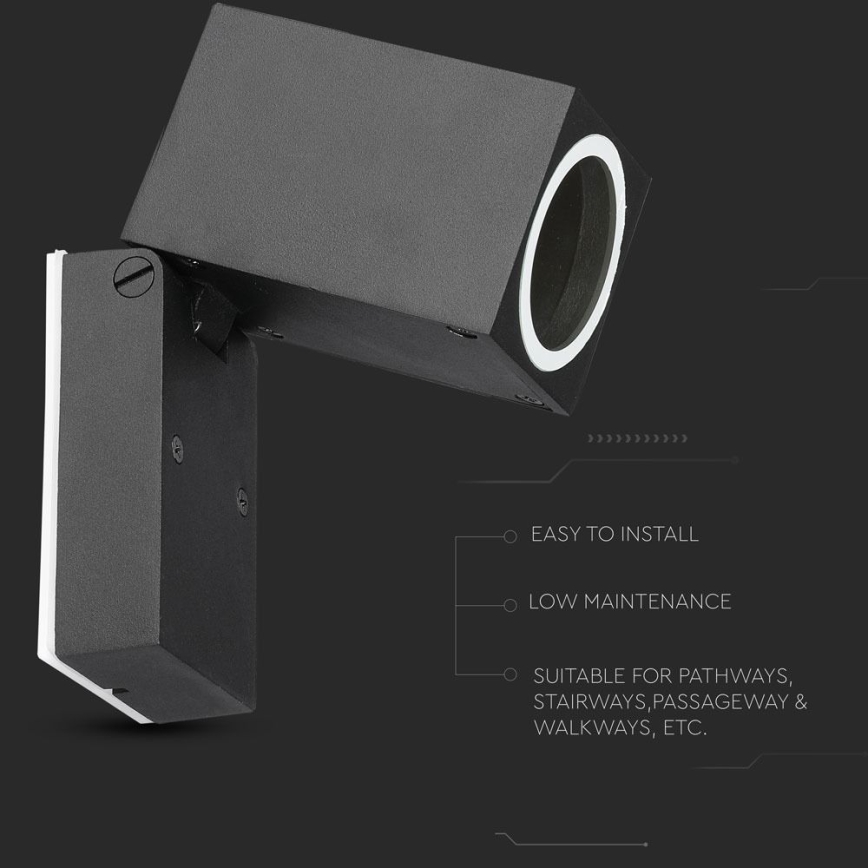 Vägglampa för utomhusbruk 1xGU10/35W/230V IP44 svart