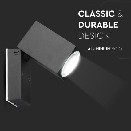 Vägglampa för utomhusbruk 1xGU10/35W/230V IP44 svart