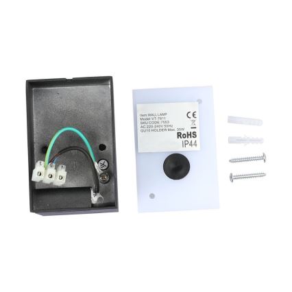 Vägglampa för utomhusbruk 1xGU10/35W/230V IP44 svart