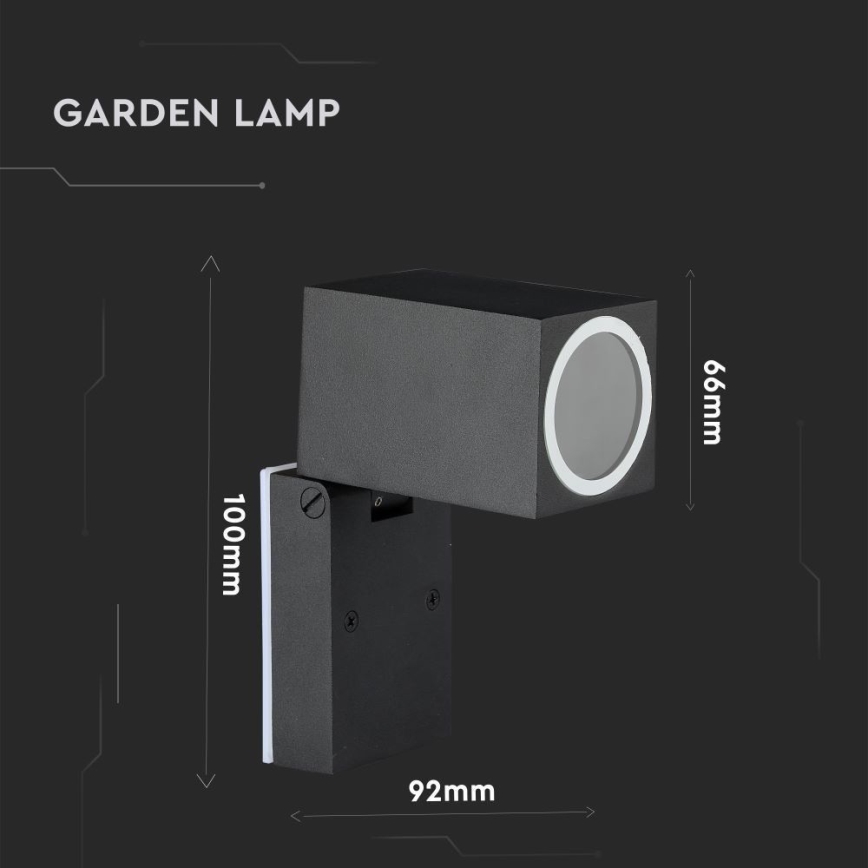 Vägglampa för utomhusbruk 1xGU10/35W/230V IP44 svart