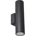 Vägglampa för utomhusbruk 2xGU10/35W/230V IP54 rund svart