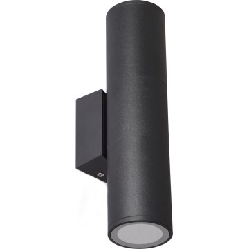 Vägglampa för utomhusbruk 2xGU10/35W/230V IP54 rund svart