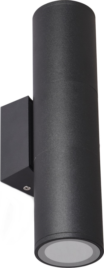 Vägglampa för utomhusbruk 2xGU10/35W/230V IP54 rund svart