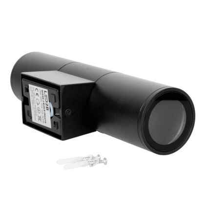 Vägglampa för utomhusbruk 2xGU10/35W/230V IP54 rund svart