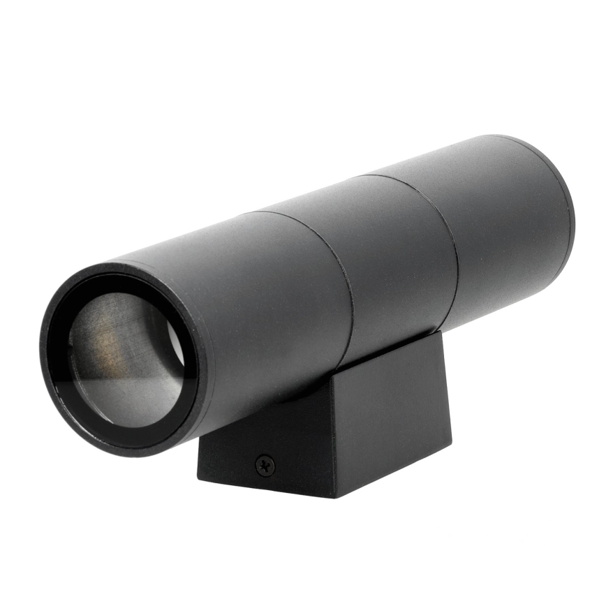 Vägglampa för utomhusbruk 2xGU10/35W/230V IP54 rund svart