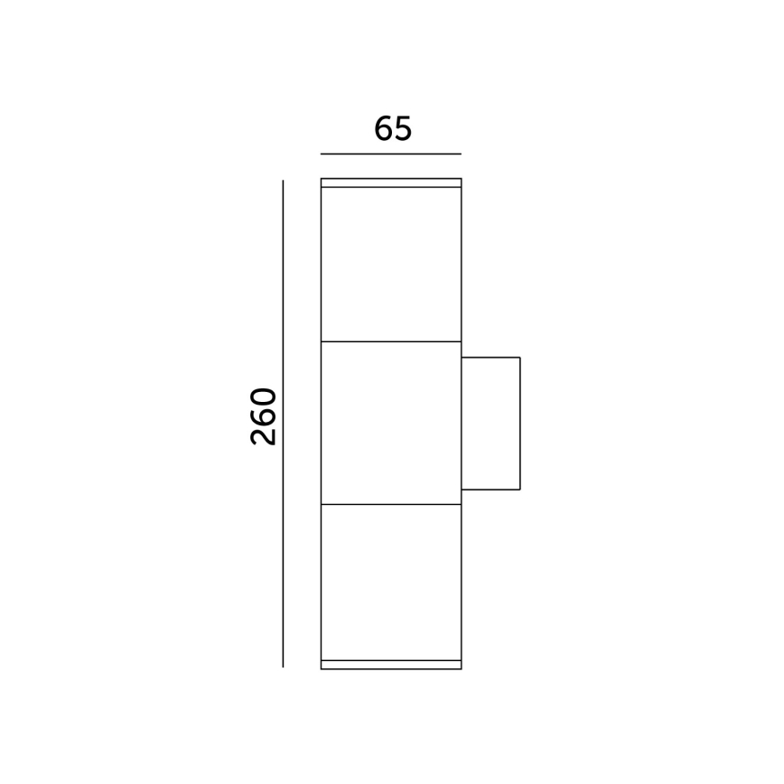 Vägglampa för utomhusbruk 2xGU10/35W/230V IP54 rund svart