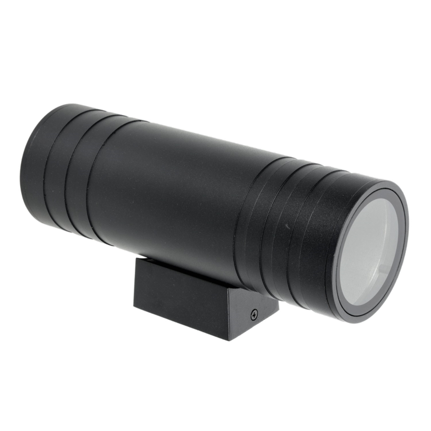 Vägglampa för utomhusbruk 2xGU10/35W/230V IP54 rund svart