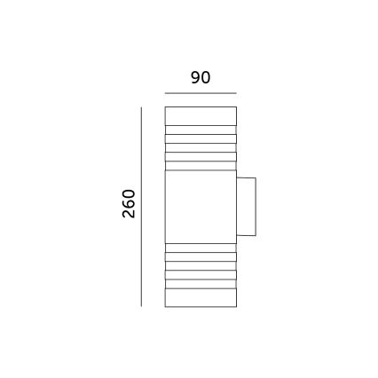 Vägglampa för utomhusbruk 2xGU10/35W/230V IP54 rund svart