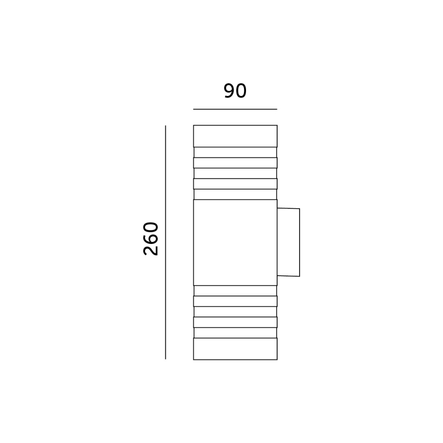 Vägglampa för utomhusbruk 2xGU10/35W/230V IP54 rund svart