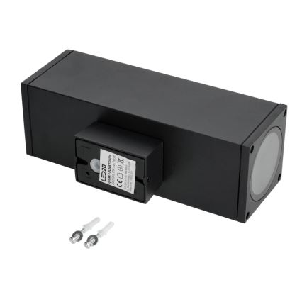 Vägglampa för utomhusbruk 2xGU10/35W/230V IP54 vinklat svart