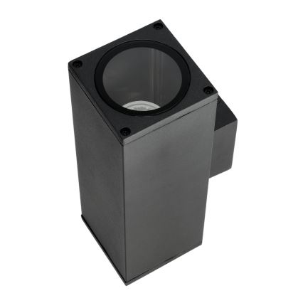 Vägglampa för utomhusbruk 2xGU10/35W/230V IP54 vinklat svart