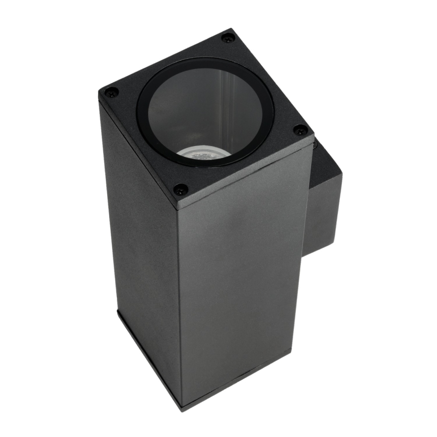 Vägglampa för utomhusbruk 2xGU10/35W/230V IP54 vinklat svart