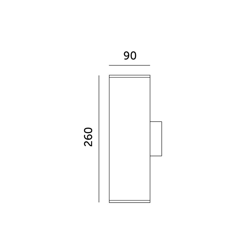 Vägglampa för utomhusbruk 2xGU10/35W/230V IP54 vinklat svart