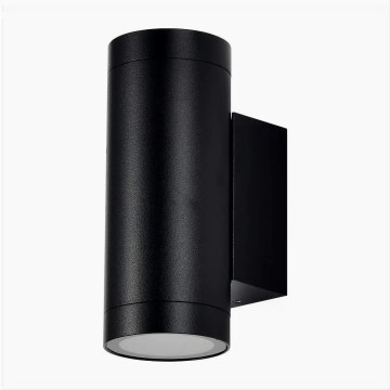 Vägglampa för utomhusbruk 2xGU10/40W/230V IP54 svart