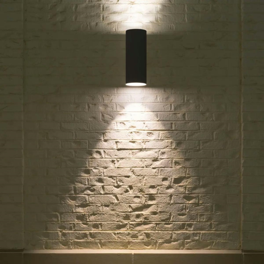 Vägglampa för utomhusbruk 2xGU10/40W/230V IP54 svart