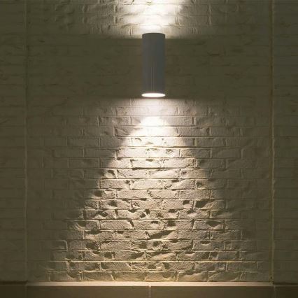 Vägglampa för utomhusbruk 2xGU10/40W/230V IP54 vit