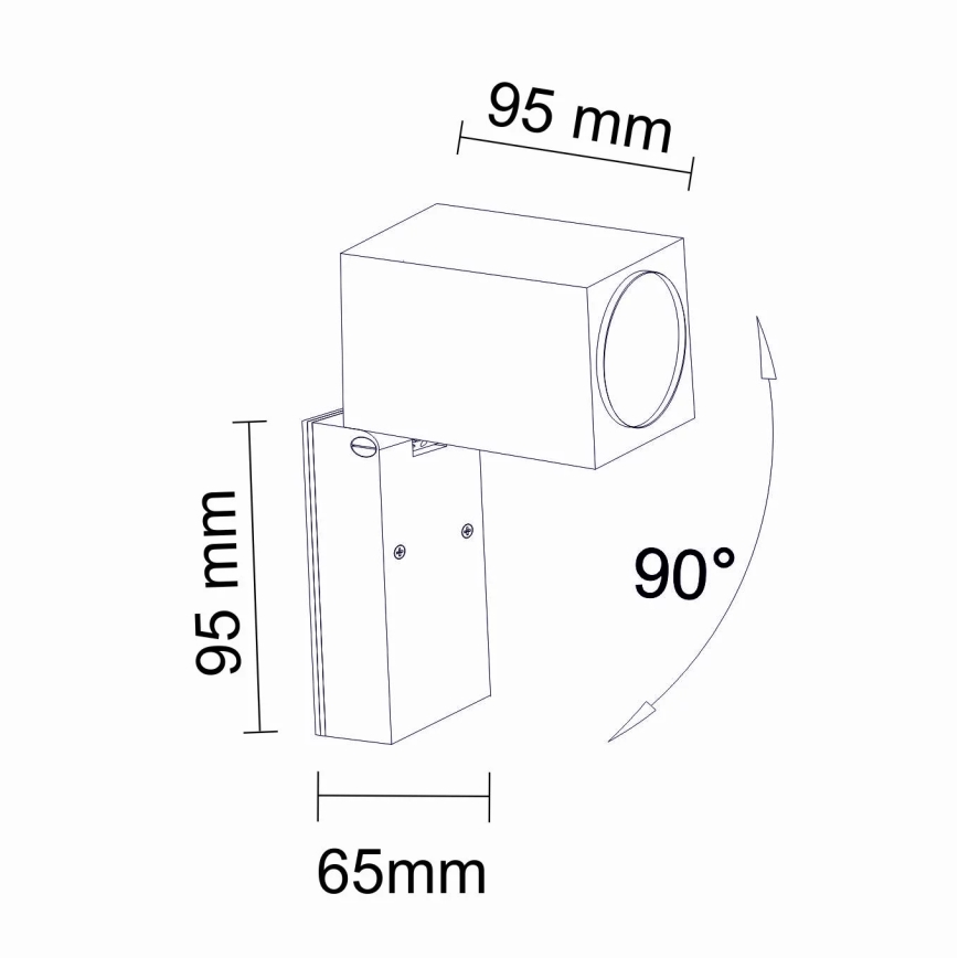 Vägglampa för utomhusbruk BOSTON 1xGU10/10W/230V IP44 svart