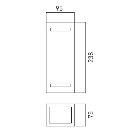 Vägglampa för utomhusbruk BRICK 2xGU10/7W/230V IP44