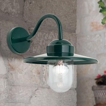Vägglampa för utomhusbruk EDWARD 1xE27/60W/230V IP44 grön