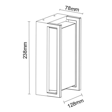 Vägglampa för utomhusbruk KOBE 1xE27/12W/230V IP54