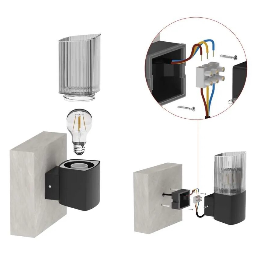 Vägglampa för utomhusbruk LANA 1xE27/25W/230V IP54