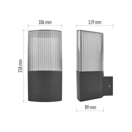 Vägglampa för utomhusbruk LANA 1xE27/25W/230V IP54