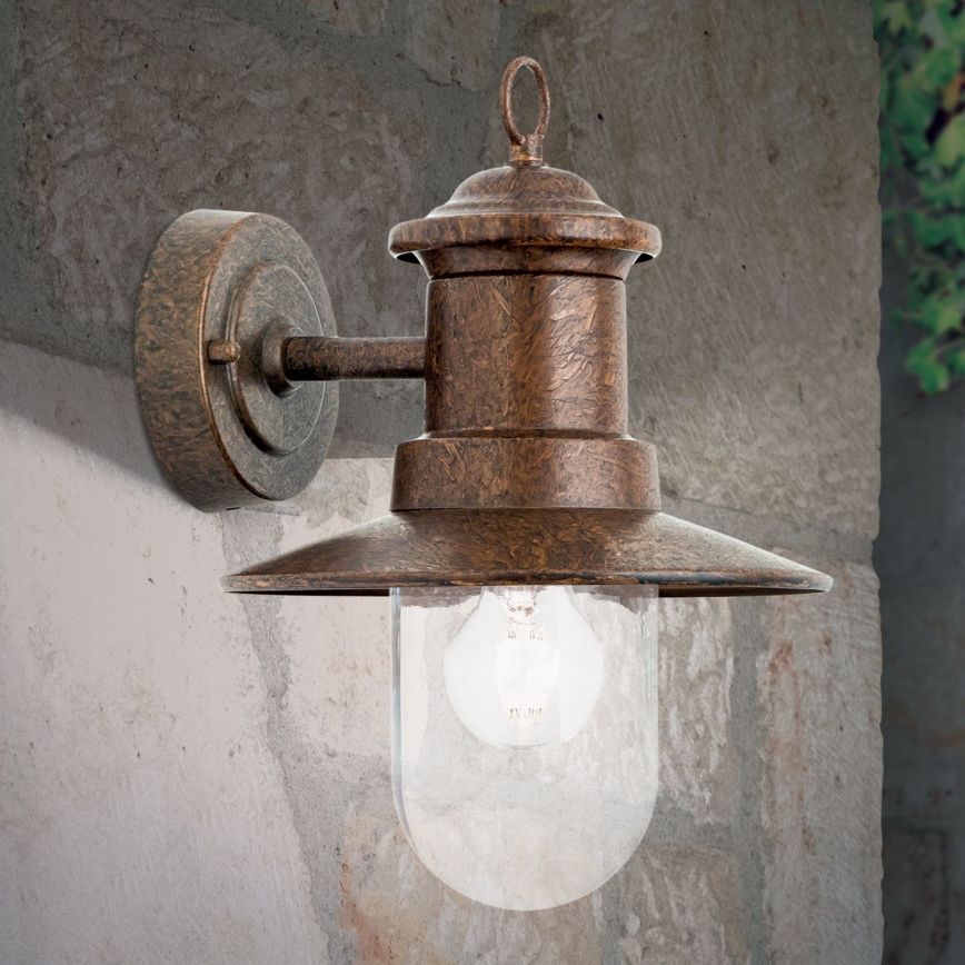 Vägglampa för utomhusbruk LEONIE 1xE27/60W/230V IP44 brons