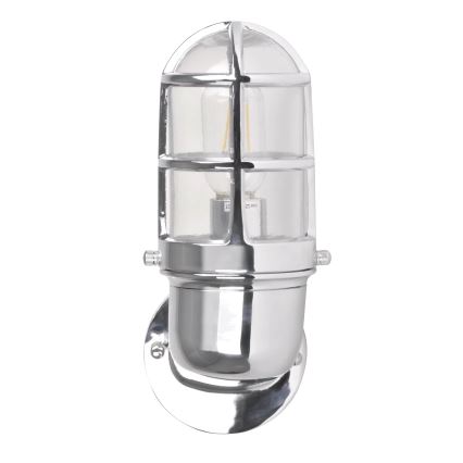 Vägglampa för utomhusbruk LUND 1xE27/12W/230V IP44 skinande krom