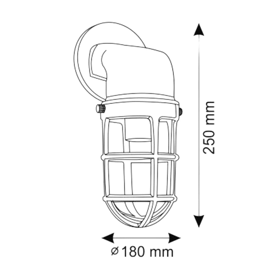 Vägglampa för utomhusbruk LUND 1xE27/12W/230V IP44 skinande krom