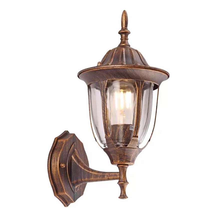 Vägglampa för utomhusbruk MANOEL 1xE27/15W/230V IP44 brons patina