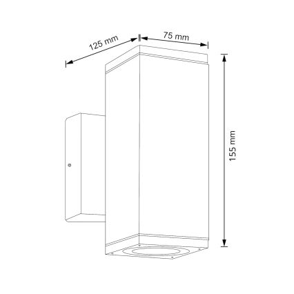 Vägglampa för utomhusbruk MORRIS 2xGU10/35W/230V IP54
