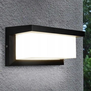 Vägglampa för utomhusbruk NEELY 1xE27/12W/230V IP54 svart
