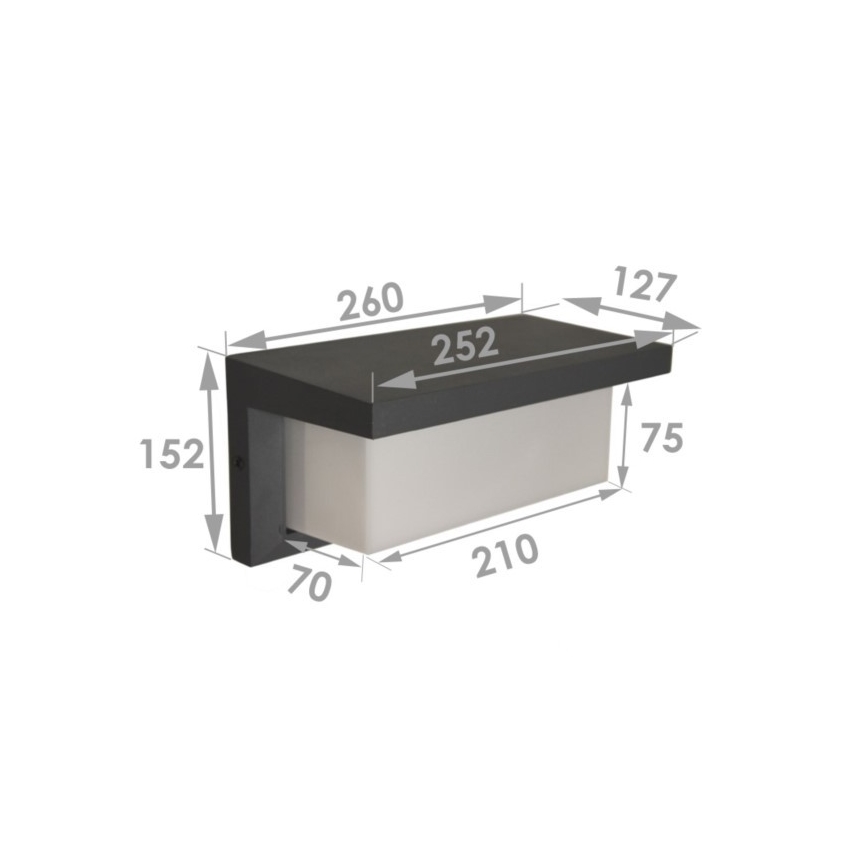 Vägglampa för utomhusbruk NEELY 1xE27/12W/230V IP54 svart