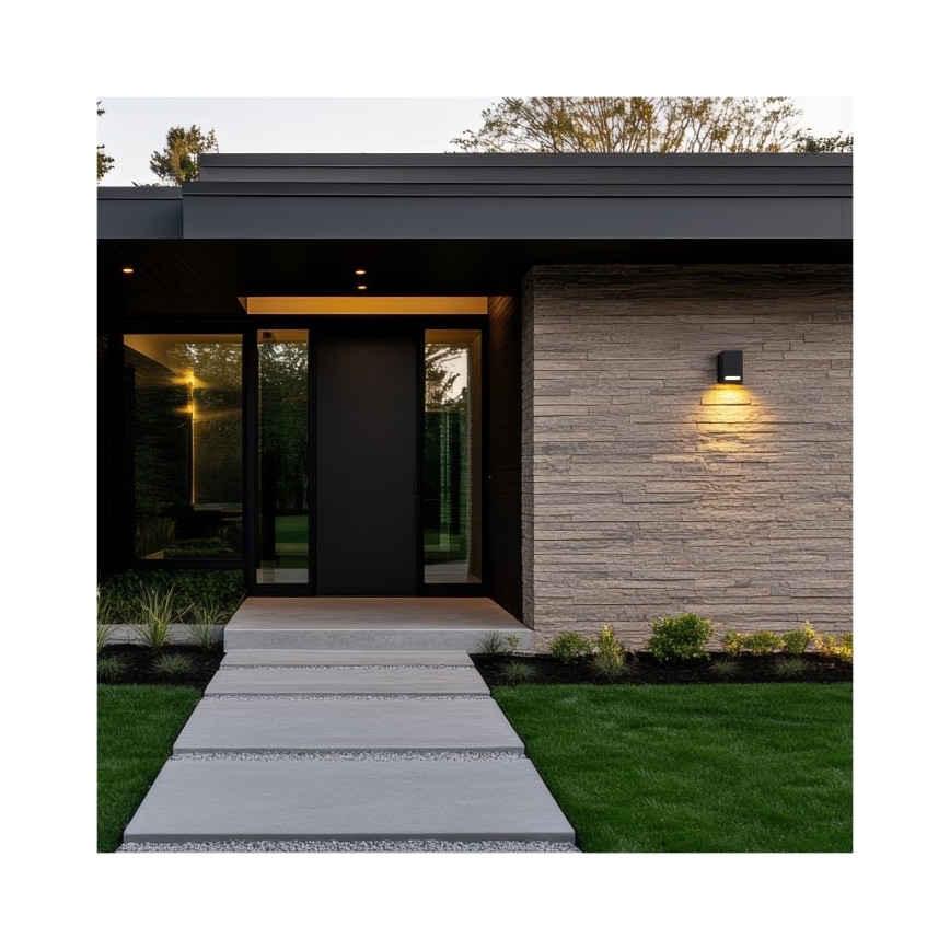 Vägglampa för utomhusbruk QUERK 1xGU10/35W/230V IP54 8 cm svart