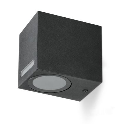 Vägglampa för utomhusbruk QUERK 1xGU10/35W/230V IP54 8 cm svart