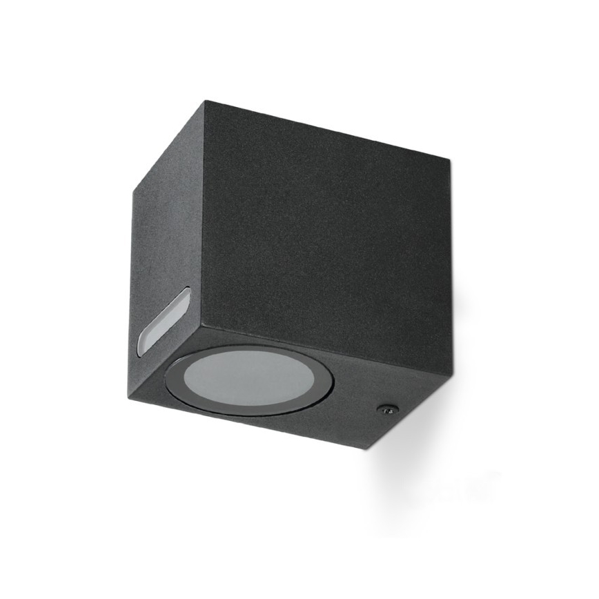 Vägglampa för utomhusbruk QUERK 1xGU10/35W/230V IP54 8 cm svart