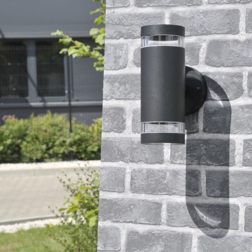 Vägglampa för utomhusbruk RINO 2xGU10/12W/230V IP54 svart