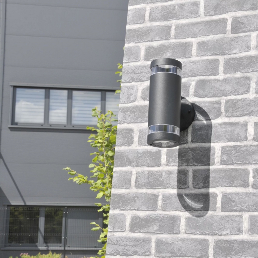 Vägglampa för utomhusbruk RINO 2xGU10/12W/230V IP54 svart