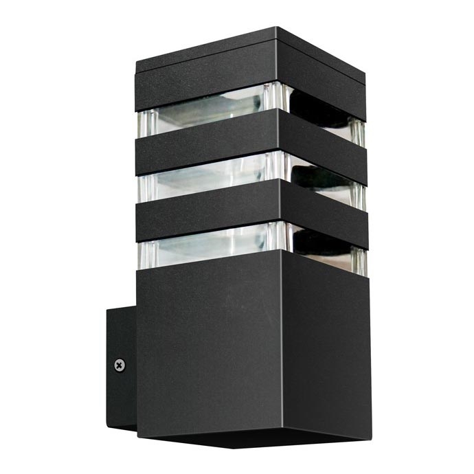 Vägglampa för utomhusbruk TEKSAS 1xE27/12W/230V IP44 grafit