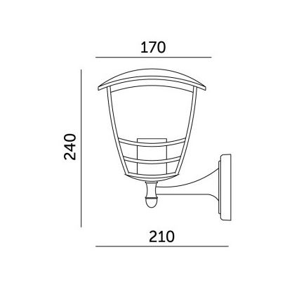 Vägglampa för utomhusbruk TEVIO 1xE27/60W/230V IP54 svart